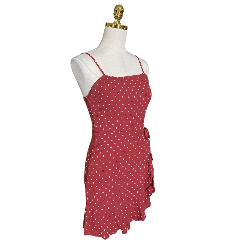 Abercrombie & Fitch Floral Ruffle Hem Faux Wrap Sleeveless Mini Dress Small - Picture 3 of 7